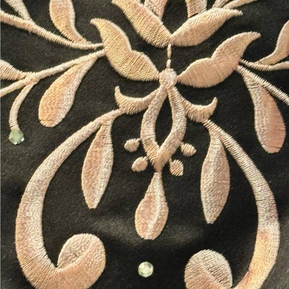 Nordstorm Elegant Black Dress w Embroidery size 22W pit to pit 23in length 48in - Picture 6 of 7